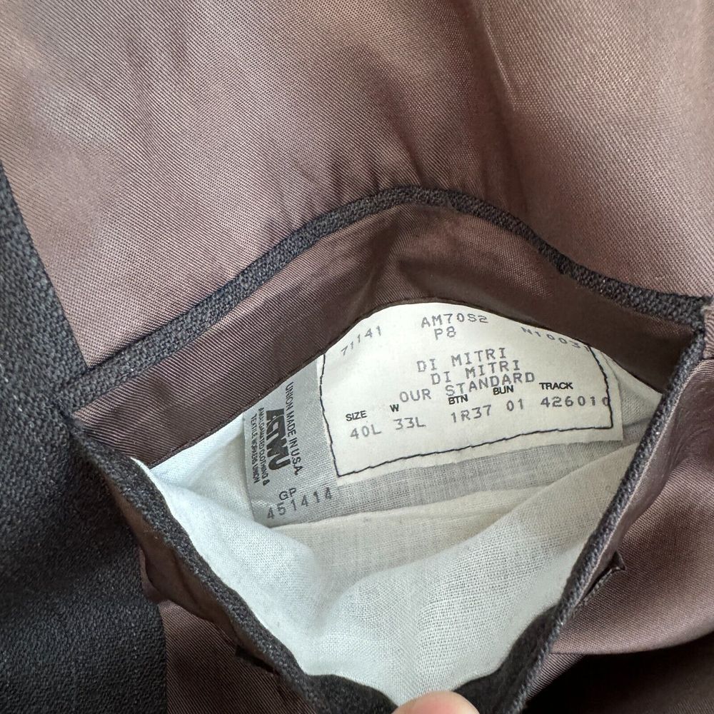 Di Mitri Vintage Wool Men's Blazer Gray 40L‎ Business Single Breasted - Picture 11 of 13